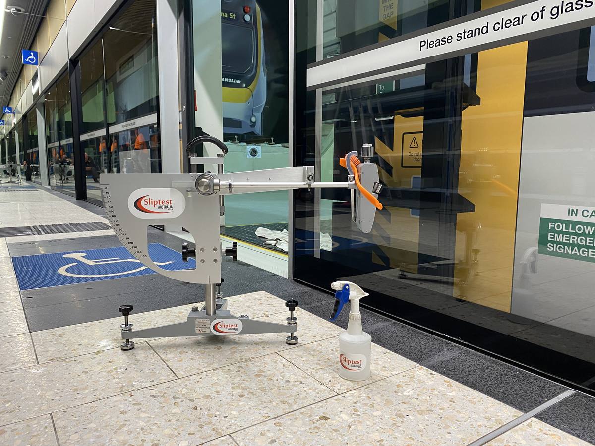Sliptest Australia testing train station platform TransLink
